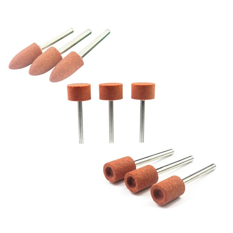 LUO KE Carving Expert 9pcs Abrasive Mounted Stone for Dremel Rotary Tools Grinding Stone Wheel Head Dremel Accessories 1/8 Inch Shank - Image 3